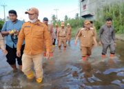 Bupati Rohil Tinjau Beberapa Ruas Jalan Terdampak Banjir dan Lumpur di Kota Bagansiapiapi