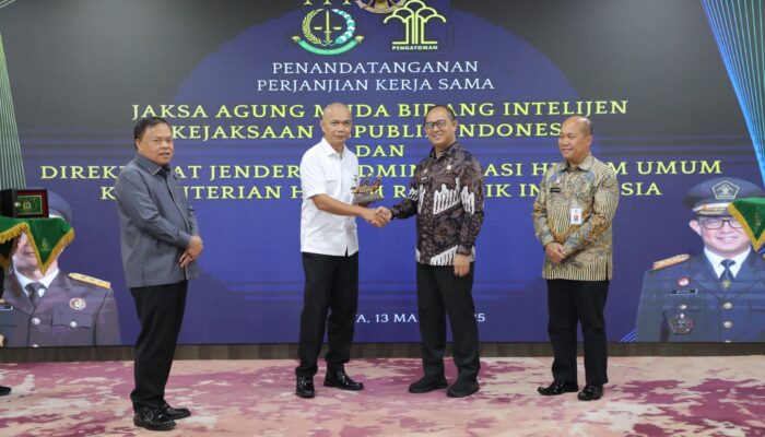 Penandatanganan PKS JAM INTEL dengan DITJEN AHU Kuatkan Sinergi Penegakan Hukum  dan Optimalkan Pertukaran Data Informasi