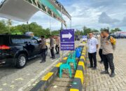 Kabid Kemenkopolkam RI KBP. Popon Ardianto Sunggoro, S.IK, SH, MH melakukan kunjungan ke posko Arus balik lebaran di Lamsel