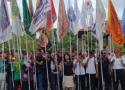 Ketua LMPP Laskar Merah Putih Perjuangan Membacakan Deklarasi Ormas Se-provinsi Bali