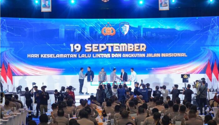 Pencanangan Hari Keselamatan LLAJ Nasional Kado Hari Bhayangkara ke-79