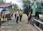 Polsek Seltim Sambangi Sopir Truk di Rest Area Megati, Jaga Keamanan Pasca Jalan Jebol Bajera
