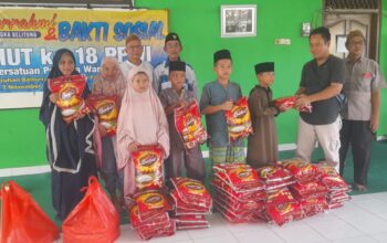 Silaturahmi dan Bakti Sosial ke Panti Asuhan Warnai HUT ke-18 PPWI di Bangka Belitung