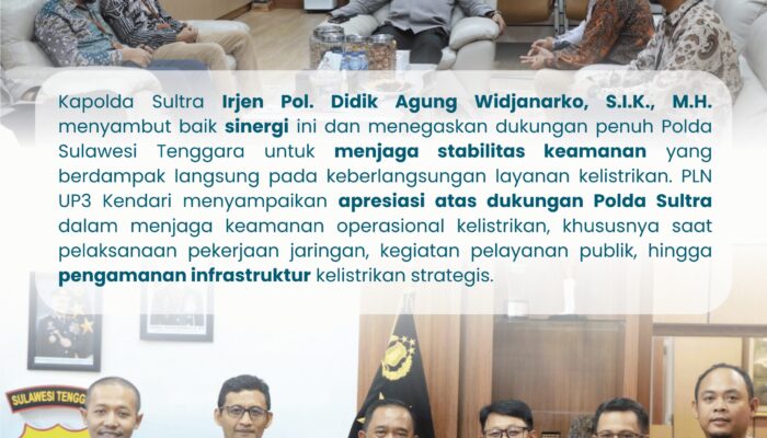 PLN UP3 Kendari Perkuat Sinergi dengan Polda Sulawesi Tenggara untuk Tingkatkan Pelayanan Kelistrikan