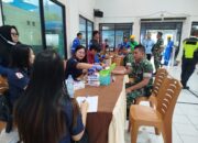 Semangat Kemanusiaan, Personel Kodim 1310/Bitung Turut Partisipasi Donor Darah Di HUT PT. Pertamina Ke-68