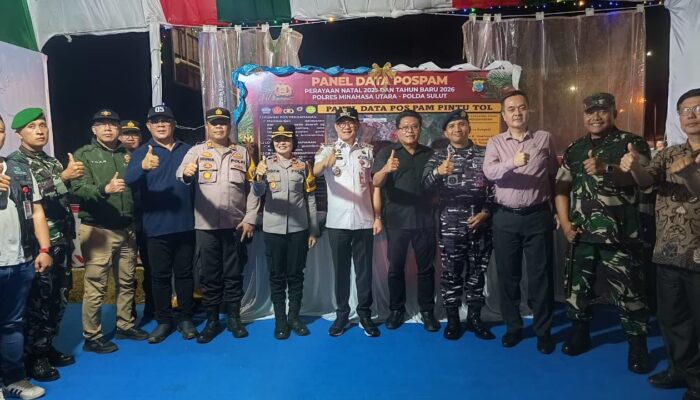 Pastikan Keamanan dan Pelayanan Masyarakat Optimal, Dandim 1310/Bitung Bersama Forkopimda Minut Tinjau Pos Nataru