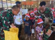 Pos Denom Satgas Yonif 751/VJS Gelar Ibadah Bersama dan Bagikan Bingkisan Natal untuk Anak-Anak