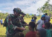 Pos Tarub Satgas Yonif 751/VJS Meriahkan Tahun Baru di Halaman Gereja Baptis Tarub: Lomba Tradisional Pererat Kekerabatan