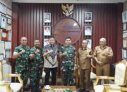 Perkuat Silaturahmi, Danpuslatpur Kodiklatad Kunjungi Pemkab OKU Timur