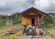 Satgas Yonif 751/VJS Renovasi Gereja Santo Petrus Serwan di Kampung Wanbakon: Dukung Ibadah, Pererat Kebersamaan