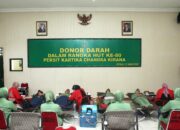 Semarak HUT ke-80 Persit, Persit KCK Cab XLV Dim 0724/Boyolali Gelar Donor Darah