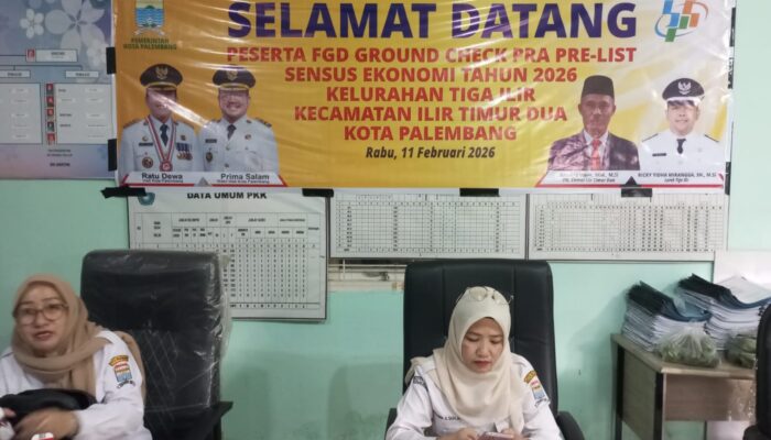Peserta FGD Ground Check Pra Pre-List Sensus Ekonomi Tahun 2026 Kelurahan Tiga Ilir Kecamatan Ilir Timur Dua Palembang 