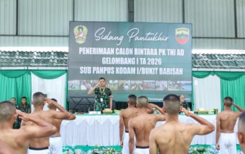 Pangdam I/BB Pimpin Sidang Pantukhir Pusat Penerimaan Caba PK TNI AD Gel I TA 2026 di Rindam I/BB