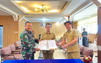 Wujud Sinergitas TNI dan Pemerintah Daerah, Dandim 1310/Bitung Tandatangani Karya Bakti Revitalisasi Marshalling Area Yon TP 916 Makawidey