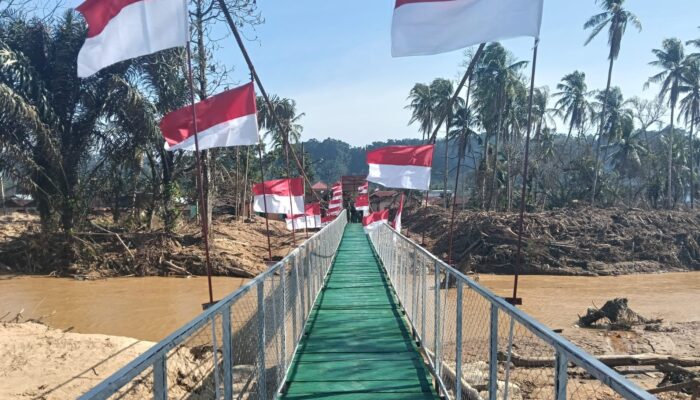 Yon Arhanud 11/WBY Rampungkan Pembangunan Jembatan Perintis Garuda di Bonanlumban 