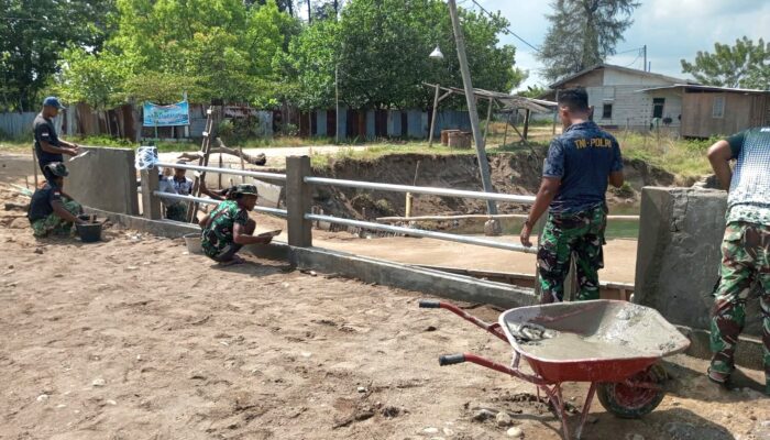 Sinergi Kodim 0103/Aceh Utara, Jembatan Aramco Penghubung Antar Desa Segera Rampung