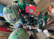 Hujan Tak Menghalangi: Pos Iwur Satgas Yonif 751/VJS Evakuasi Warga Jatuh dari Pohon di Kampung Kamyoim