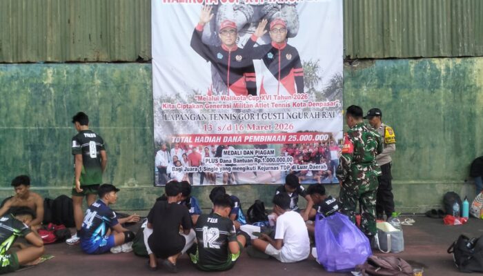 Babinsa Koramil 1611-07/Denpasar Barat Laksanakan Pengamanan Porsenijar Kota Denpasar