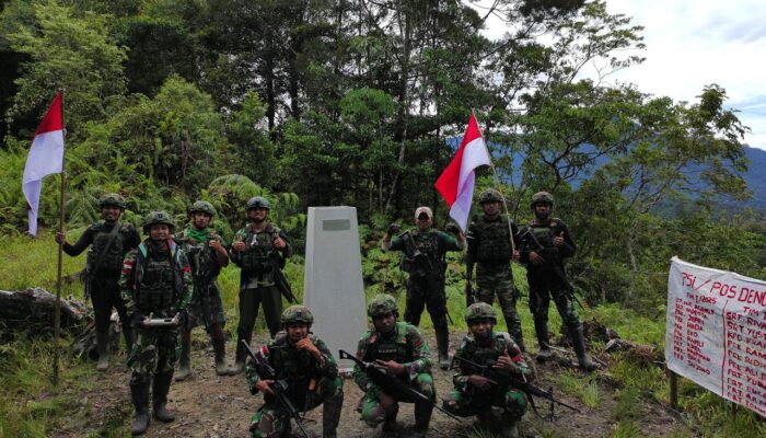 Patroli Patok RI–PNG: Pos Denom Yonif 751/VJS Satgas Swasembada Rawat Patok MM 7.1, Tegaskan Kedaulatan NKRI di Perbatasan