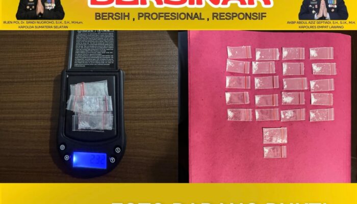 Satresnarkoba Polres Empat Lawang Ungkap Jaringan Sabu Antarprovinsi, Pelaku Dijerat Pasal Berlapis