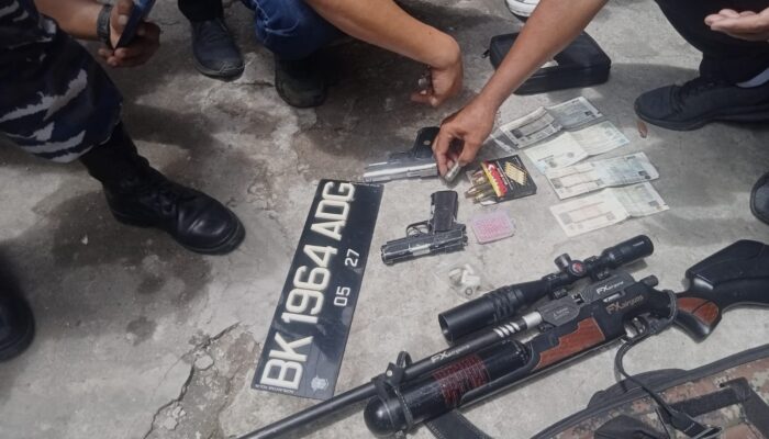 Bersama Tim Gabungan,Kodim 0201/Medan Ikut Gerebek Lokasi Pelaku Kriminal di Belawan,Softgun dan Narkoba Disita
