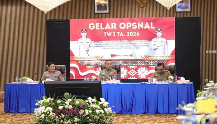 Kapolda Sumsel Pimpin Gelar Operasional Triwulan I 2026, Evaluasi Terbuka Perkuat Pelayanan Publik