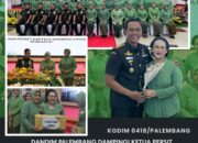 Dandim 0418/Palembang Hadir Dampingi Ketua Persit KCK Cabang XLII Dim Palembang Dalam Acara HUT Persit ke-80 di Gedung Sudirman