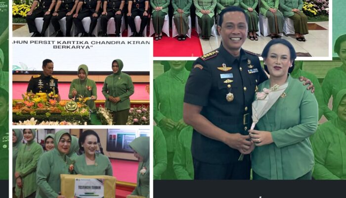 Dandim 0418/Palembang Hadir Dampingi Ketua Persit KCK Cabang XLII Dim Palembang Dalam Acara HUT Persit ke-80 di Gedung Sudirman