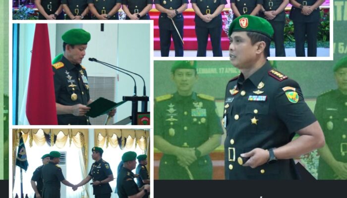 Dandim 0418/Palembang Hadiri Tradisi dan Sertijab Pejabat Kodam II/Sriwijaya