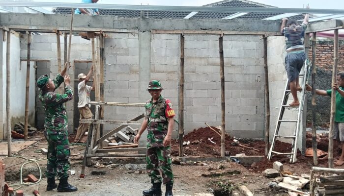 Renovasi MCK Panti Asuhan Karena Doa Mulai Tampak, Wujud Kepedulian TNI di Sawangan Depok