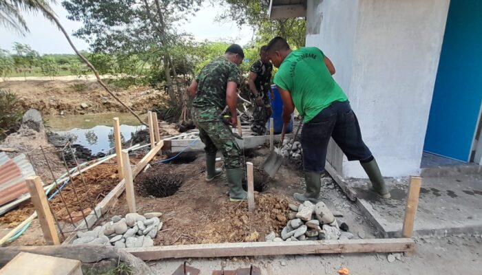 TMMD Ke-128 Hadirkan Air Bersih di Pasar Rawa Gebang