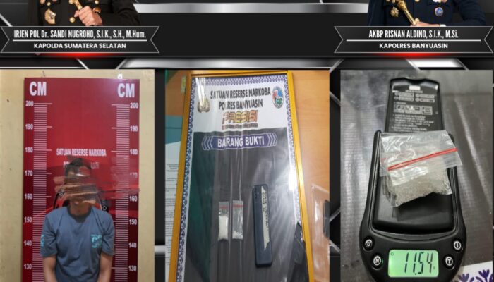 Polres Banyuasin Bekuk Pengedar Sabu 11,54 Gram di Betung, Tersangka Warga Bangka