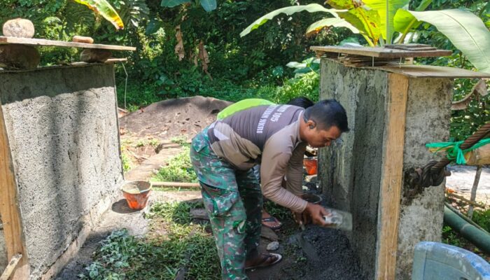 Dukungan Babinsa Percepat Realisasi Jembatan Perintis Garuda di Desa Sawangan Airmadidi