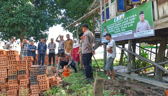 Dukung Visi Indonesia Emas, Polres Ogan Ilir dan BAZNAS Bangun Rumah Layak Huni bagi Lansia