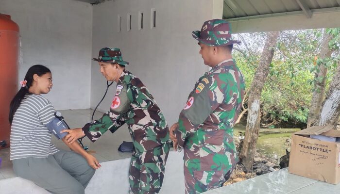 Setiap Hari,Satgas Kes TMMD 128 Langkat Keliling Kampung Berikan Yankes 