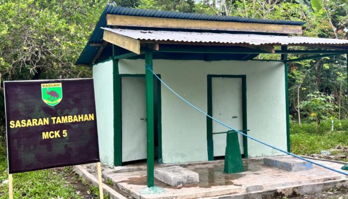 Rehab Lima Unit MCK TMMD Ke-128 Kodim 1801/Manokwari Rampung 100 Persen