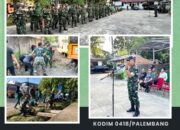 Danramil 06/Kamboja Pimpin Apel Gotong Royong Pembinaan Lingkungan Hidup Kodam II/Sriwijaya