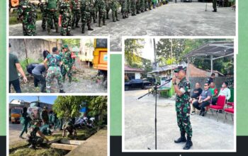 Danramil 06/Kamboja Pimpin Apel Gotong Royong Pembinaan Lingkungan Hidup Kodam II/Sriwijaya