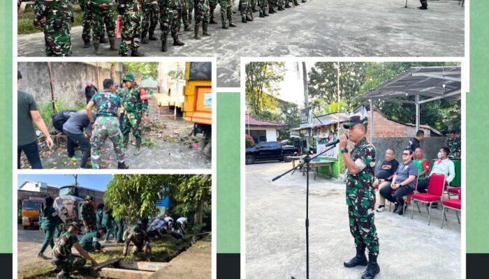 Danramil 06/Kamboja Pimpin Apel Gotong Royong Pembinaan Lingkungan Hidup Kodam II/Sriwijaya