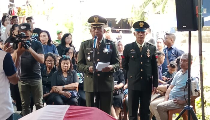 Wujud Penghormatan Atas Pengabdian, Kodim 1310/Bitung Gelar Upacara Persemayaman dan Pemakaman Secara Militer Kepada Purnawirawan TNI