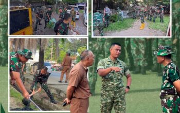 Dandim 0418/Palembang Tinjau Langsung Kerja Bakti Gerakan Nasional Indonesia Asri di Stadion Kamboja