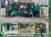 Babinsa Kodim 0418/Palembang Bersama Masyarakat Gelar Karya Bhakti Jumat Bersih Serentak