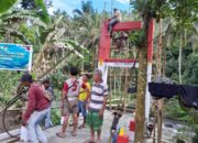 Terus Tunjukkan Progres Yang Signifikan, Pembangunan Jembatan Perintis Garuda di Desa Sawangan Memasuki Tahap Pemasangan Tali Sling