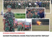 Dandim 0418/Palembang Hadiri Penutupan Bimtek Driver dan Operator Damkar, Tekankan Kesiapsiagaan Personel Hadapi Karhutla