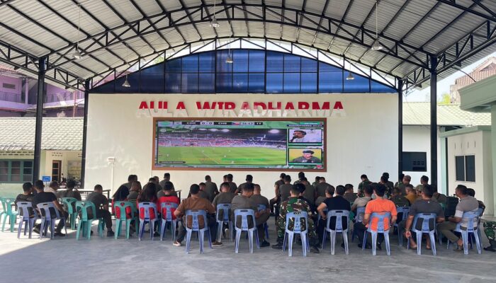 Kodim 0203/Lkt Gelar Nobar Kebangsaan Piala Dunia 2026,Pererat Kebersamaan dan Memperkuat Persatuan 