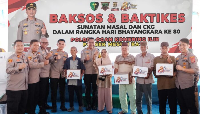 Dukung Ketahanan Kesehatan Nasional, Polda Sumsel Gelar Bakti Sosial Terpadu di OKI