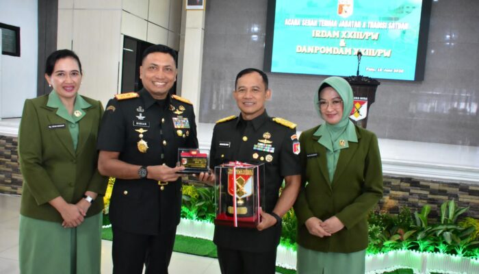 Semangat Baru untuk Pengabdian Terbaik, Pangdam XXIII/Palaka Wira Pimpin Sertijab Irdam dan Danpomdam
