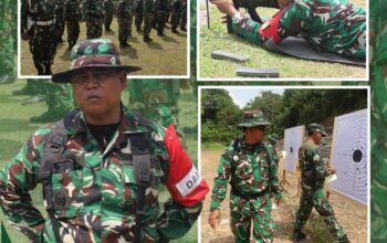 KODIM 0418/PALEMBANG GELAR LATIHAN MENEMBAK SENJATA RINGAN TW I DI LAPANGAN TEMBAK YONIF 200/BN GANDUS