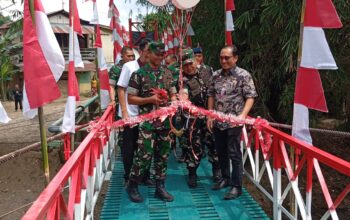 Dandim 0201/Medan Meresmikan Renovasi Jembatan Gantung Panigara,Akses Warga Polonia Kembali Lancar