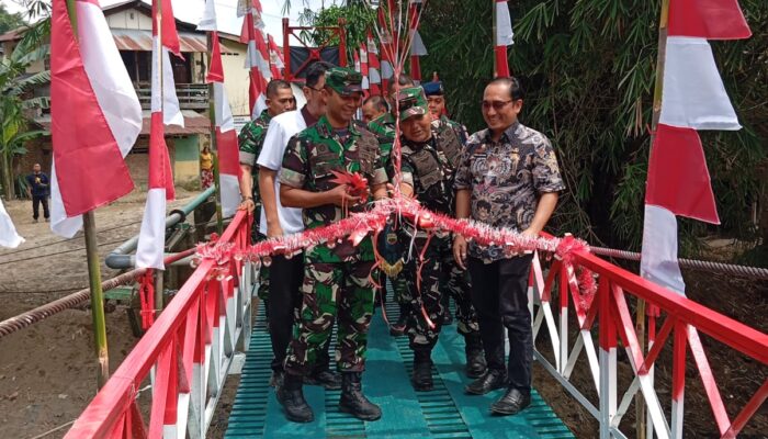 Dandim 0201/Medan Meresmikan Renovasi Jembatan Gantung Panigara,Akses Warga Polonia Kembali Lancar